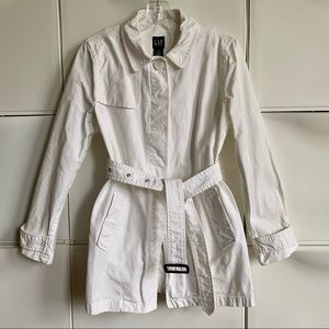Gap White Cotton Trench coat. Size M